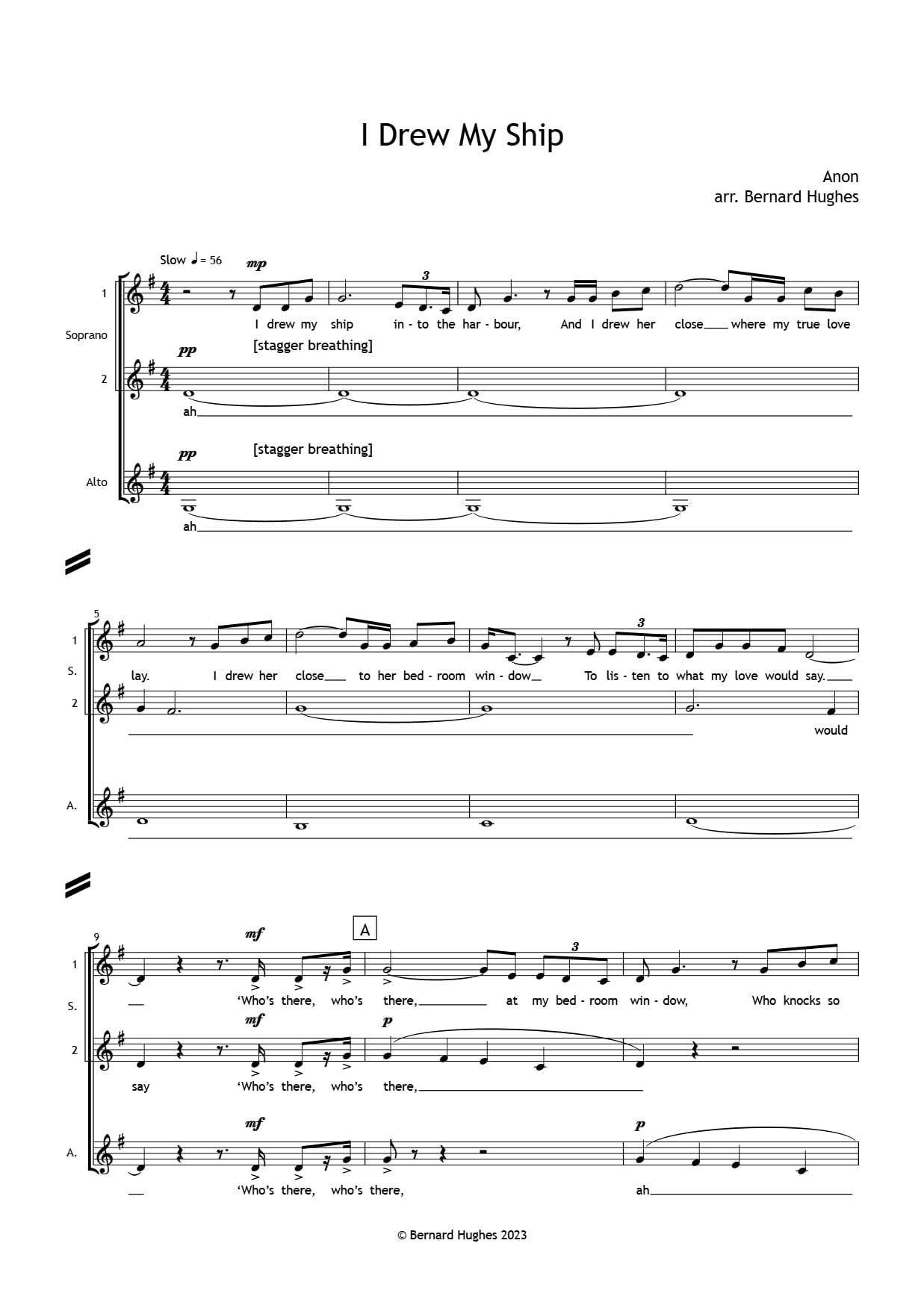 I Drew My Ship (arr. Bernard Hughes) - Image 2